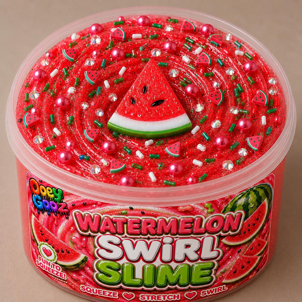 Watermelon Swirl Slime